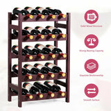 Wood Wine Rack 5-Tier Bottle Display Storage Shelf Free Standing