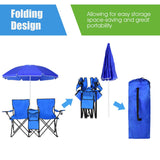 Portable Folding Picnic Double Chair with Umbrella