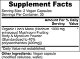 Lion's Mane Mushroom Natural Supplement