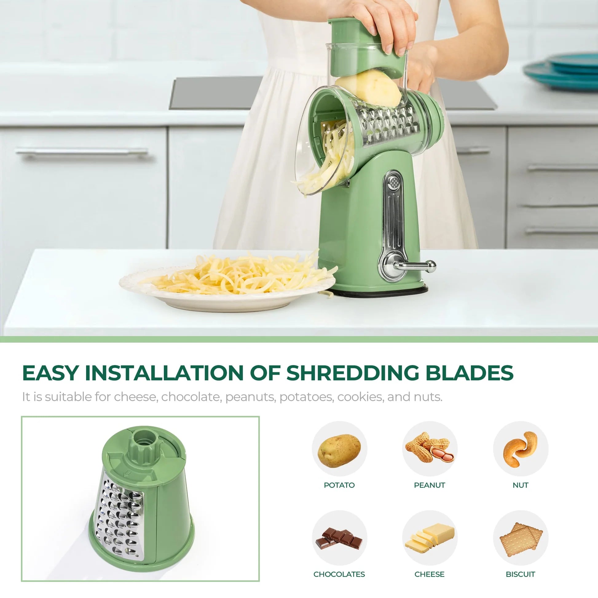 GrateMate™ - 5 in 1 Rotary Slicer