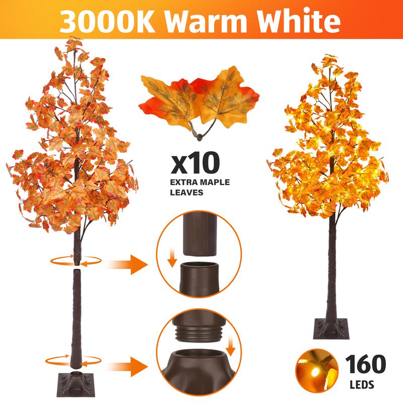 AutumnGlow Maple Tree 6FT with LED Lights - Image 7