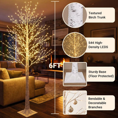 LumaTree Birch Tree 6FT with LED Lights - Image 1