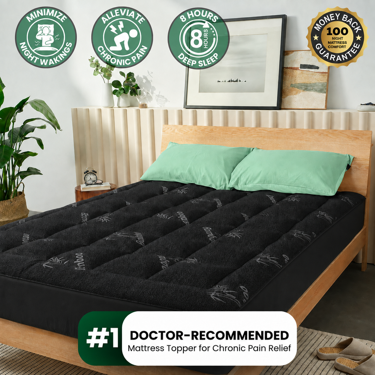 OrthoBed™ Bamboo Mattress Topper Bundle