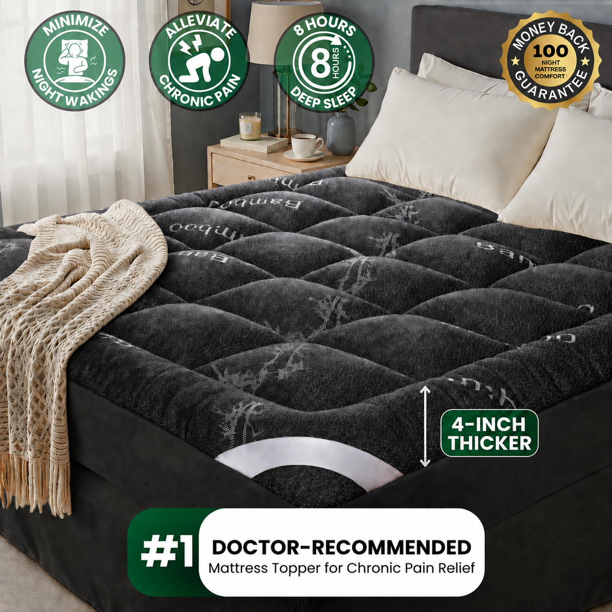 OrthoBed Bamboo Mattress Topper UK