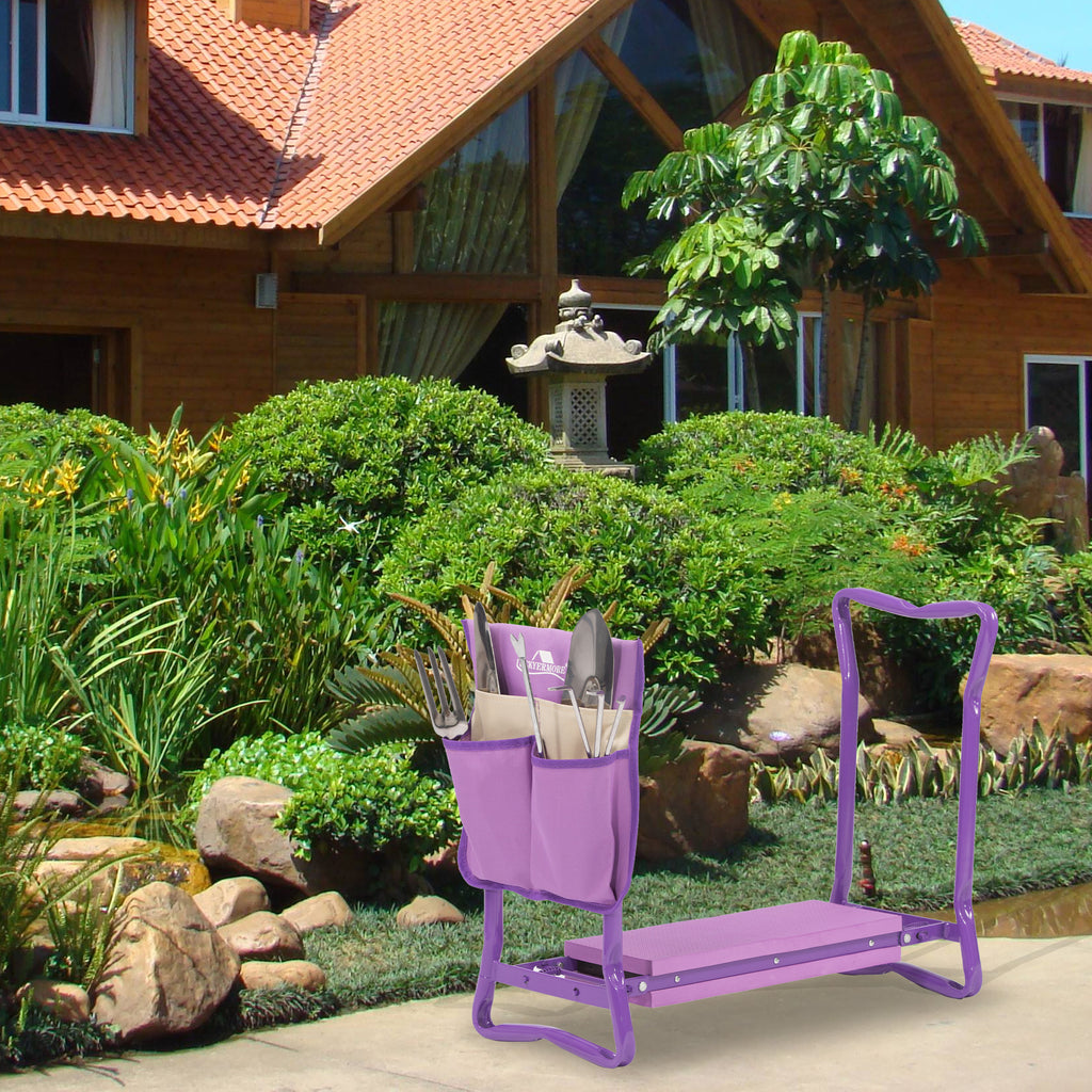 Multifunctional Lavender Garden Kneeler & Seat with Gloves