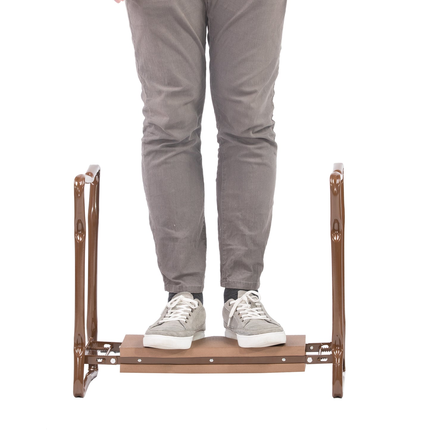 Rodilla y asiento de jardín multifuncional marrón con guantes 