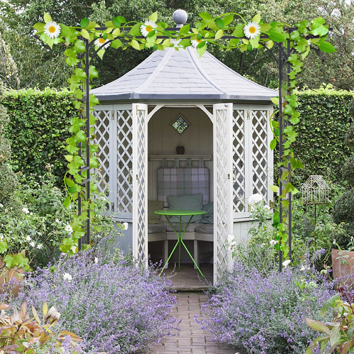 Pérgola Arco Jardín Boda Rosa Arco