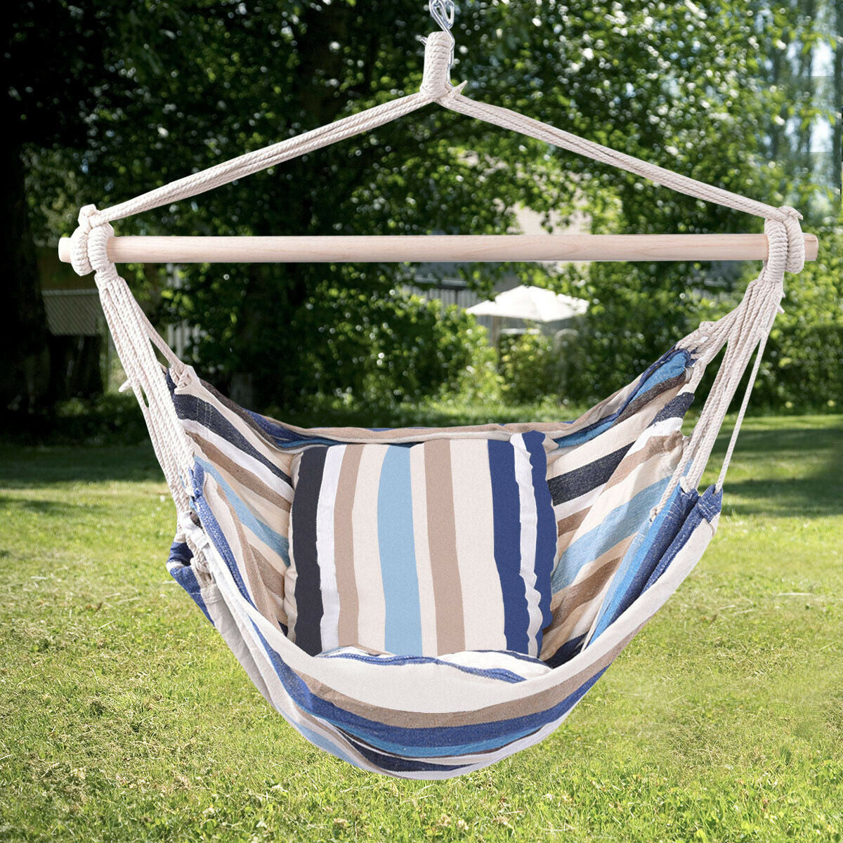 Silla de cuerda de hamaca de lujo para patio de porche al aire libre