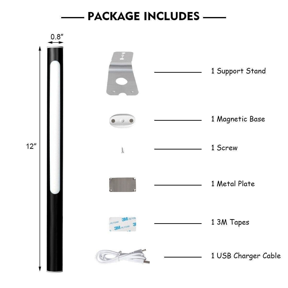 Varita de luz USB portátil LED
