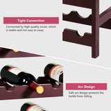 Estante de madera para vino, estante de almacenamiento para exhibición de botellas de 5 niveles, independiente
