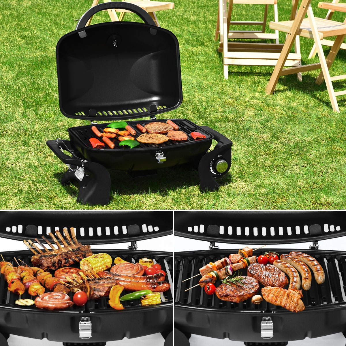 Parrilla de barbacoa de mesa portátil al aire libre