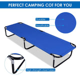 Cama de camping plegable azul portátil al aire libre