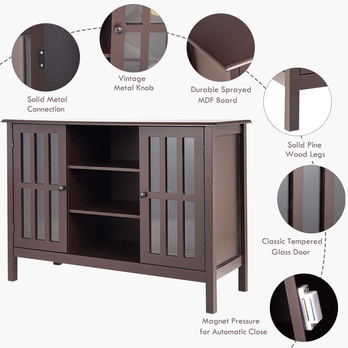 Mueble consola de madera para TV de 45"