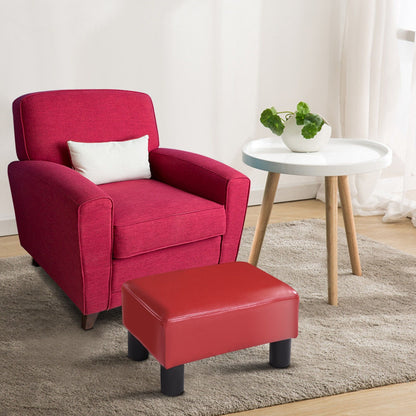 Small PU Leather Rectangular Seat Ottoman Footstool