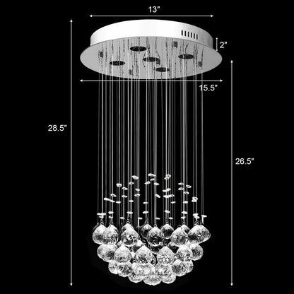 Lámpara de araña de cristal moderna con bolas de cristal