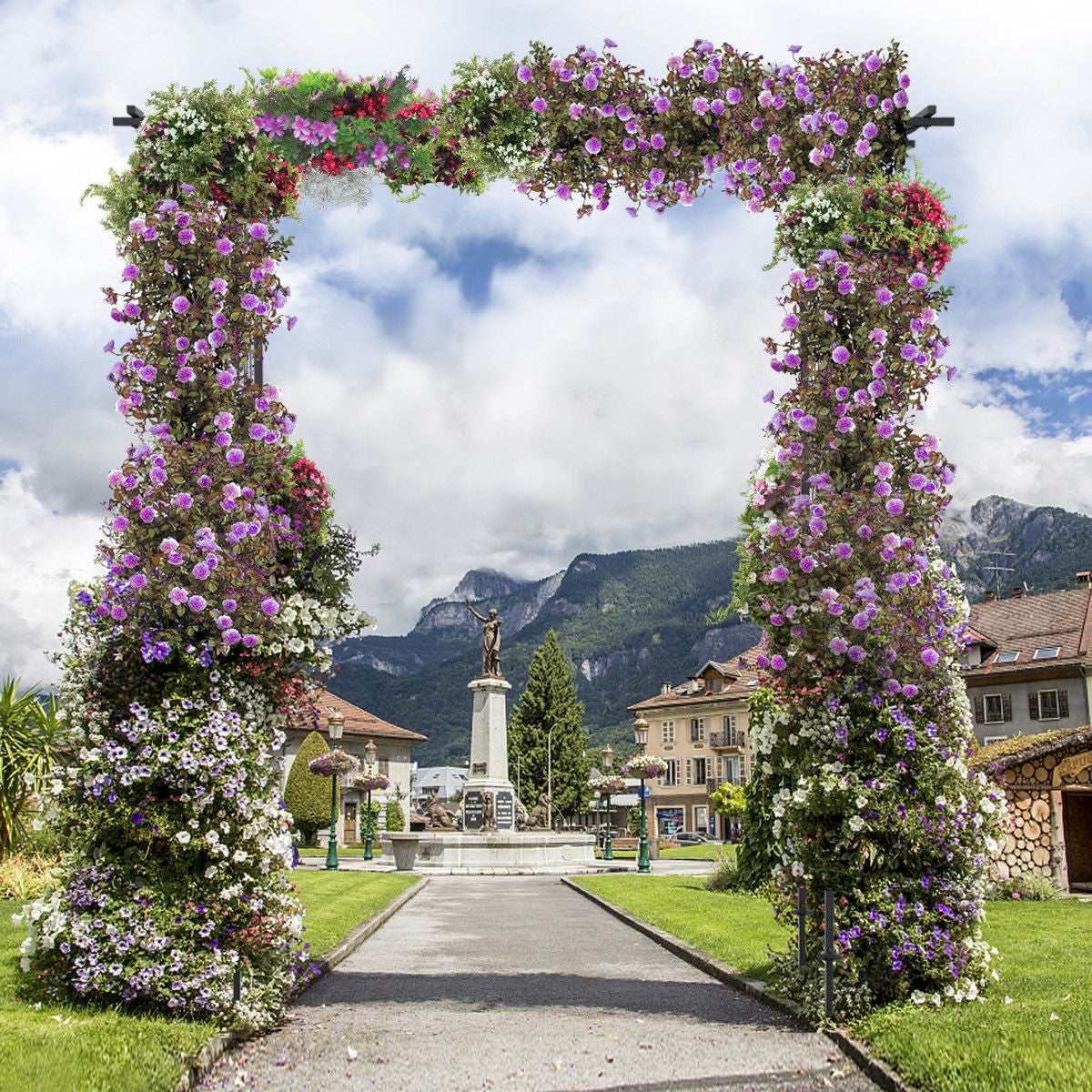 Pérgola Arco Jardín Boda Rosa Arco