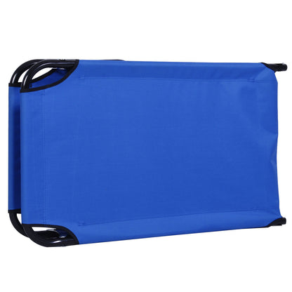 Cama de camping plegable azul portátil al aire libre