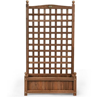 Jardinera de madera maciza con enrejado resistente a la intemperie para exteriores