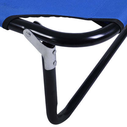 Cama de camping plegable azul portátil al aire libre
