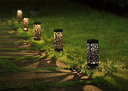 Lámparas de camino al aire libre vintage con energía solar