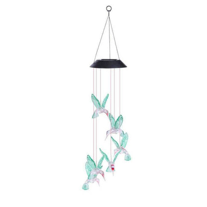 Luces de carillón de viento de colibrí con energía solar 