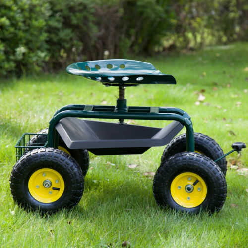 Asiento rodante para carrito de jardín premium